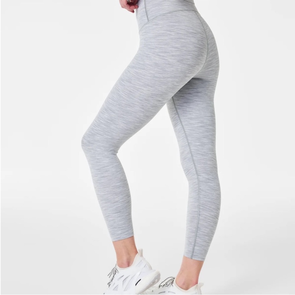 SPANX Heather Light Gray High-Waist Leggings